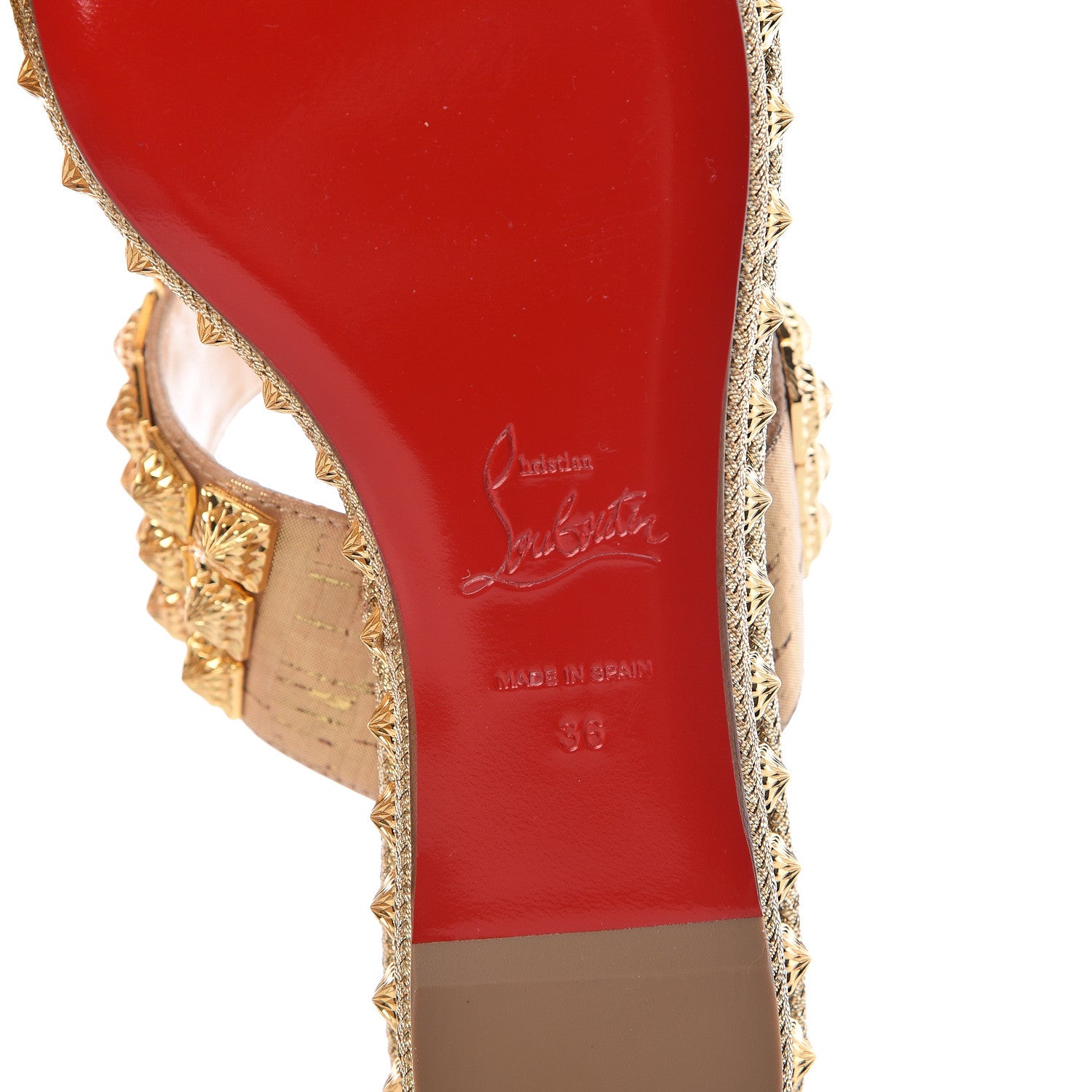 Christian Louboutin Liege Pepite 60 Platform Sandals 36 Version Gold 6 of 9