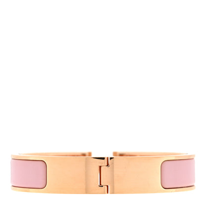 Hermes Enamel Narrow Clic Clac H Bracelet PM Rose Nacarat 2 of 3