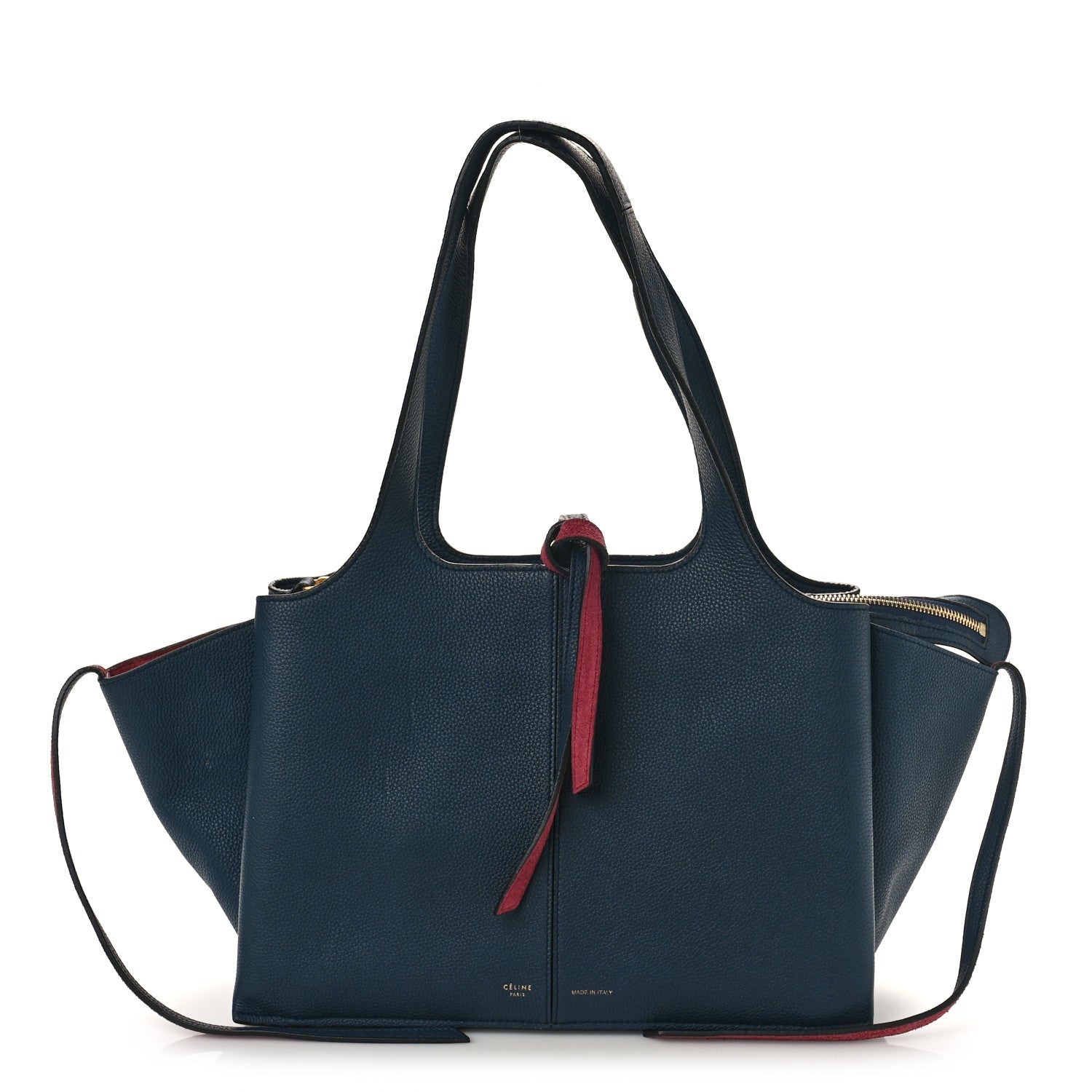 Celine Baby Grained Calfskin Small Tri-Fold Bag Steel Blue 1 of 12