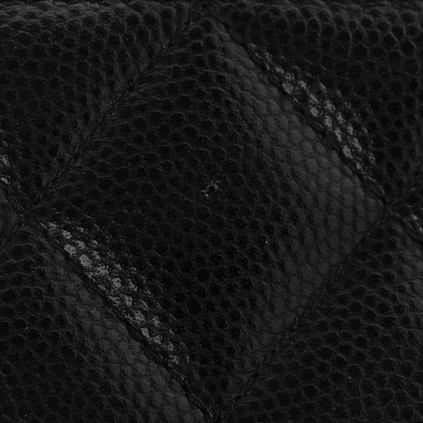 Caviar Quilted Zipped Key Holder Case Black