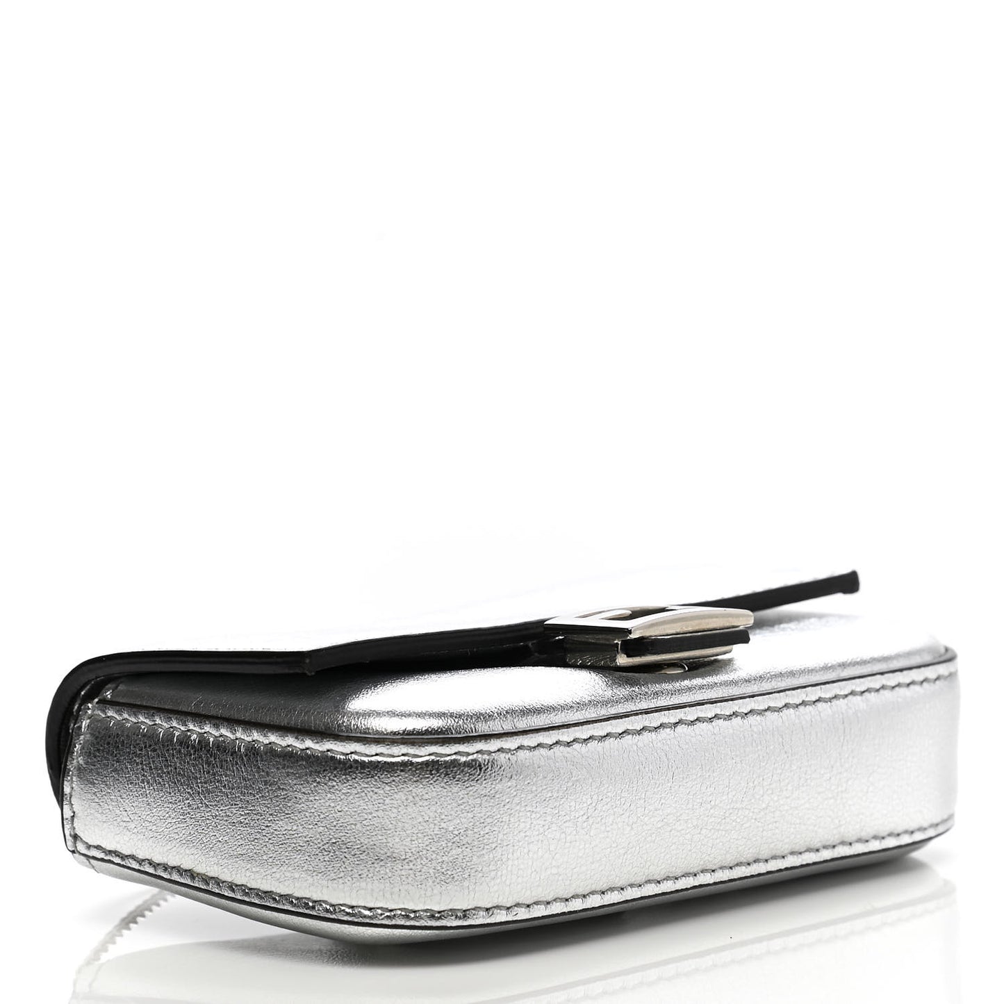 Vitello Catalan Mirror Nano Baguette Charm Argento