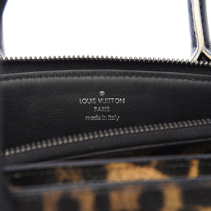 Louis Vuitton Canvas Calfskin Wild Animal Print City Steamer EW Marron 5 of 8