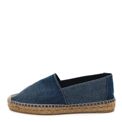 Saint Laurent Denim Logo Embroidered Espadrilles 36 Deep Blue 1 of 8