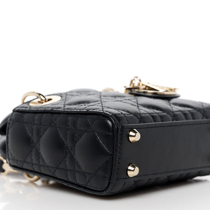 Christian Dior Lambskin Cannage Micro Lady Dior Black 9 of 10