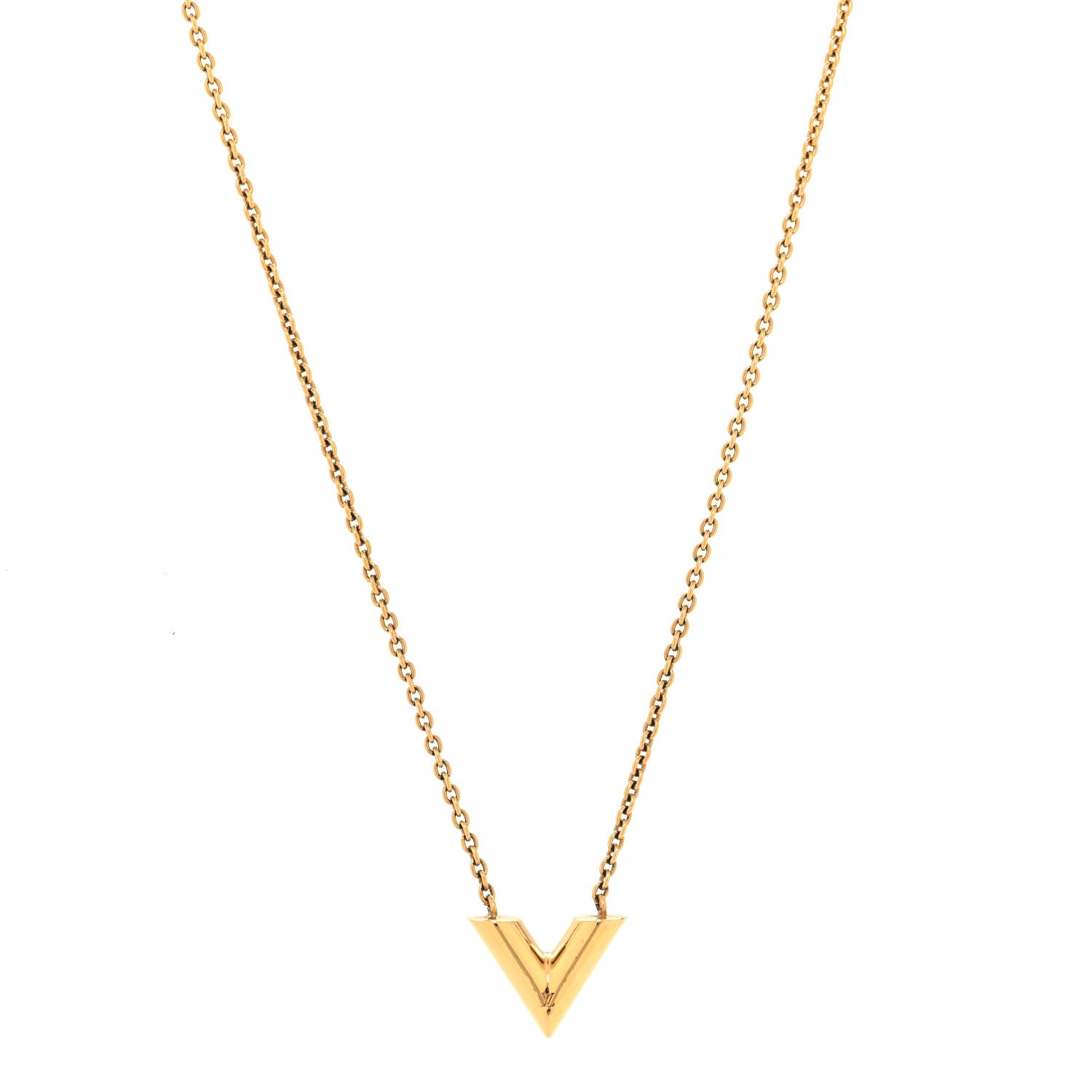 Louis Vuitton Essential V Necklace Gold 1 of 6