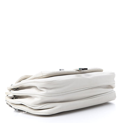 Chanel Lambskin Quilted Accordion Mademoiselle Flap White 4 of 17
