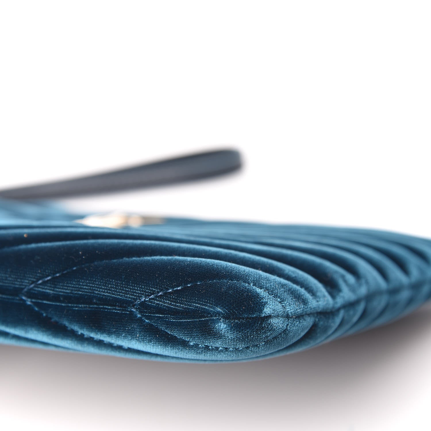 Saint Laurent Velvet Matelasse Chevron Monogram A5 Wristlet Dark Ottanio 6 of 10
