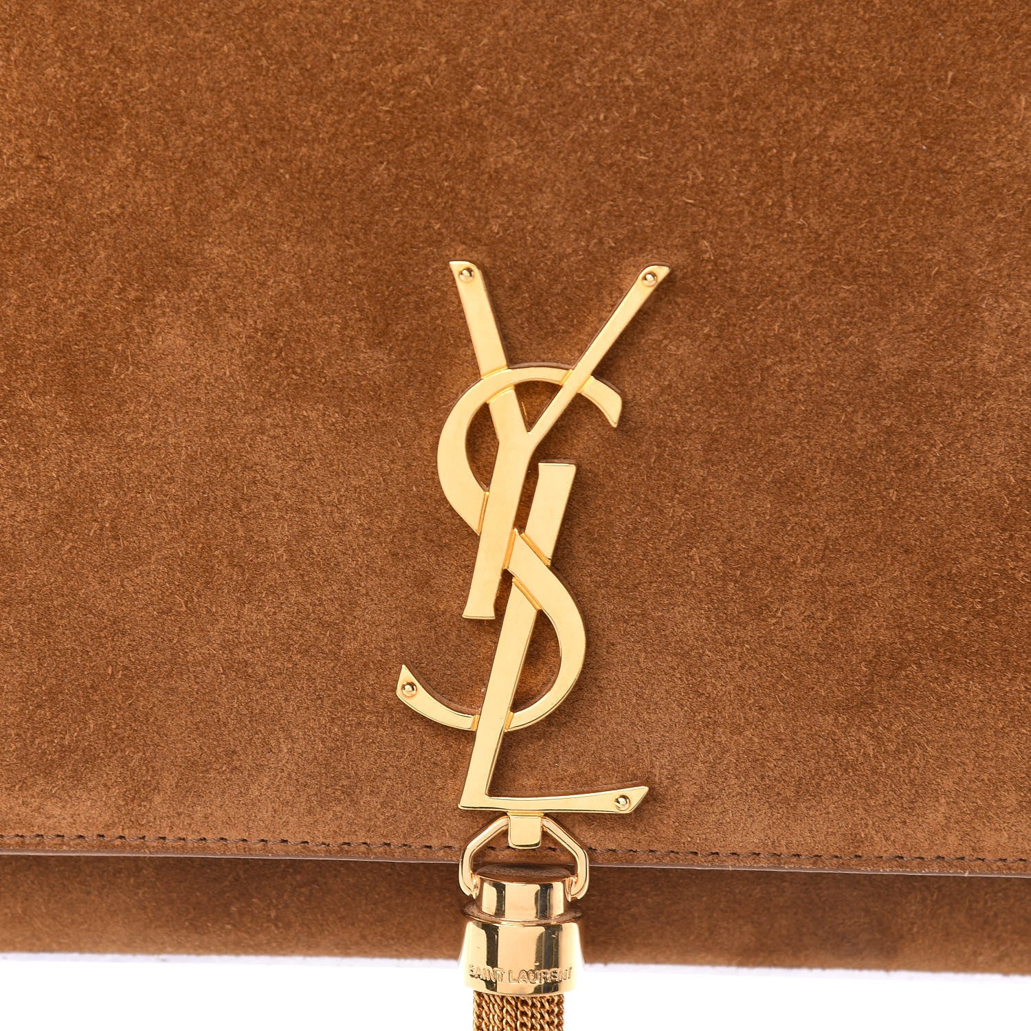 Saint Laurent Suede Medium Classic Monogram Kate Tassel Satchel Light Ochre 11 of 11