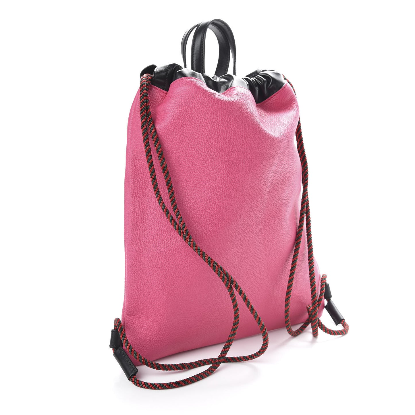 Grained Calfskin Logo Drawstring Backpack Box Pink Green Black