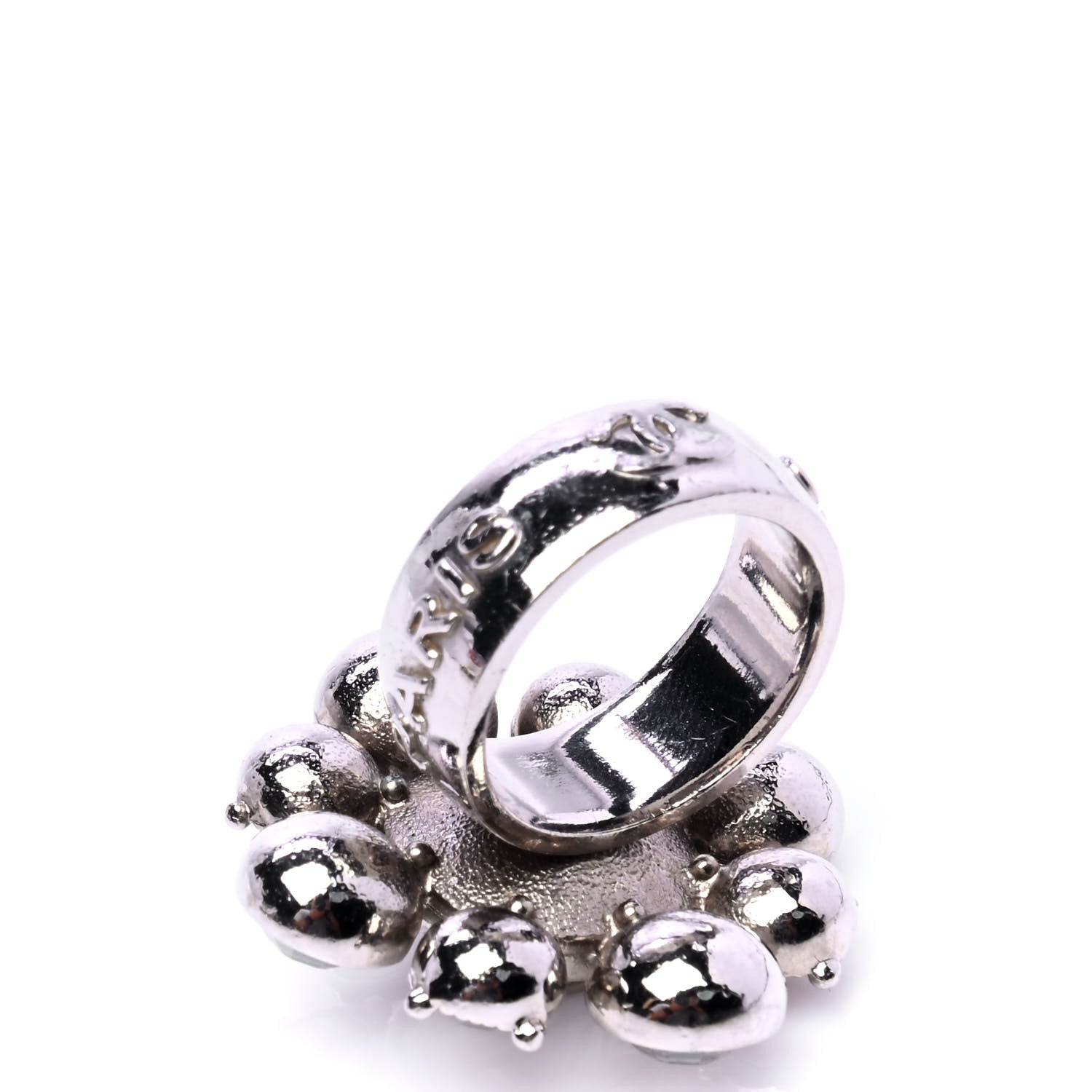 Chanel Crystal CC Ring 7.5 Silver Multicolor 4 of 5