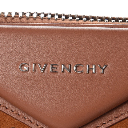 Givenchy Calfskin Suede Small Studded Chevron Antigona Cognac 7 of 10