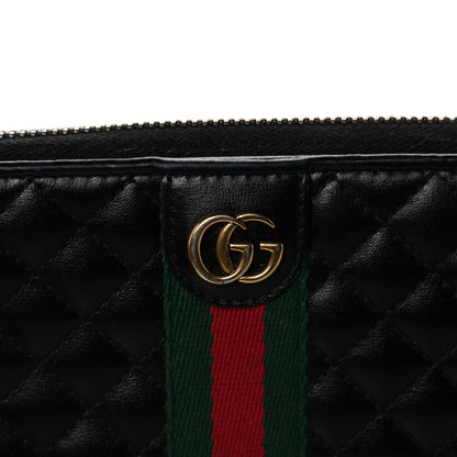 Gucci Calfskin Web Trapuntata GG Zip Around Wallet Black 13 of 14