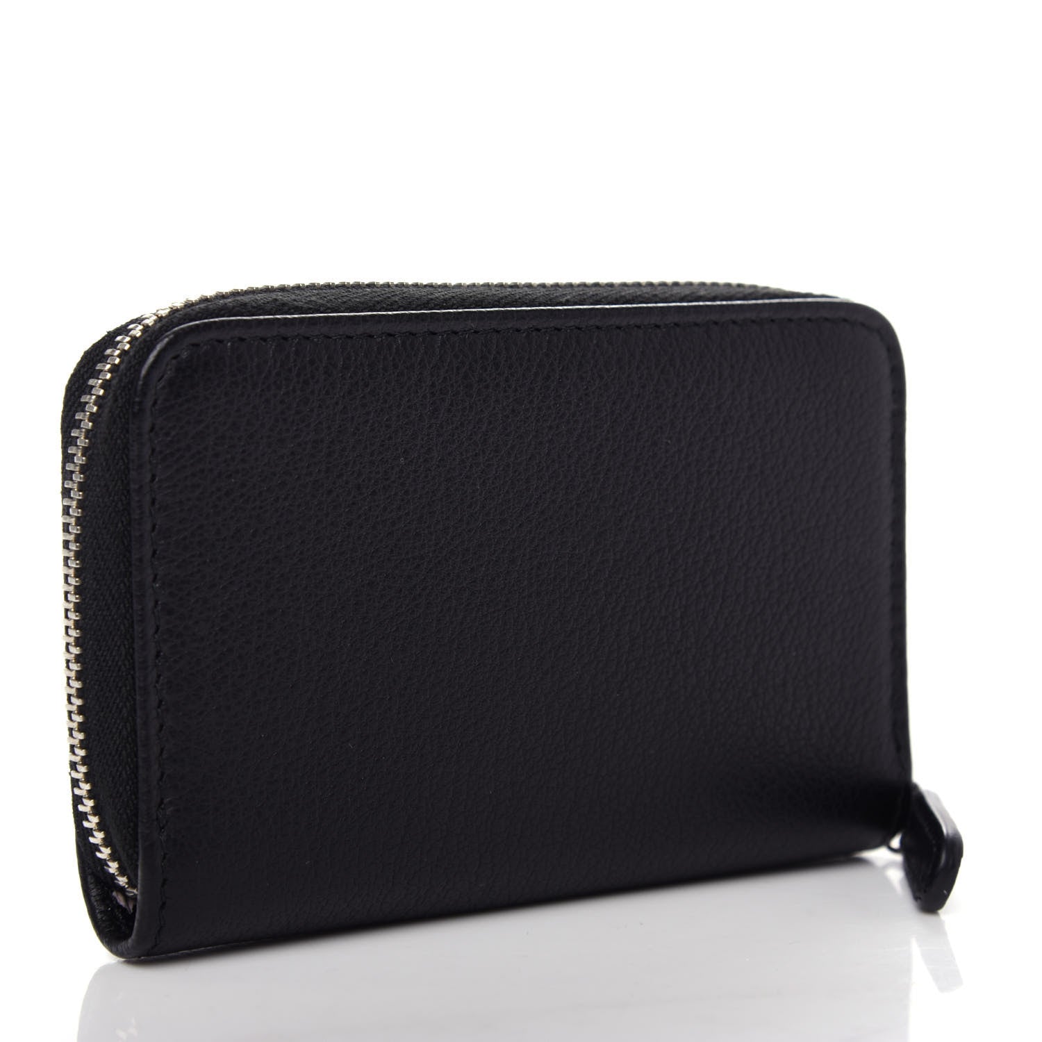 Chanel Goatskin Camellia Zip Coin Purse Black 3 of 8