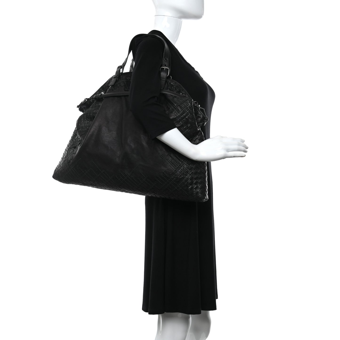 Nappa Intrecciato Maxi Convertible Tote Brown