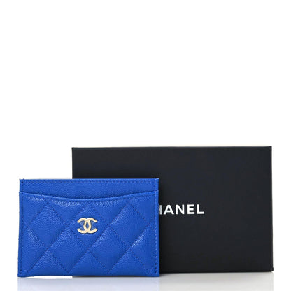 Chanel Caviar Quilted Card Holder Blue 3 of 9
