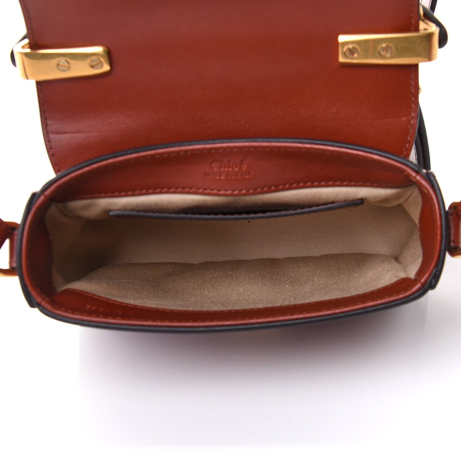 Chloe Calfskin Crocodile Embossed Mini C Bag Cement Pink Caramel 5 of 7
