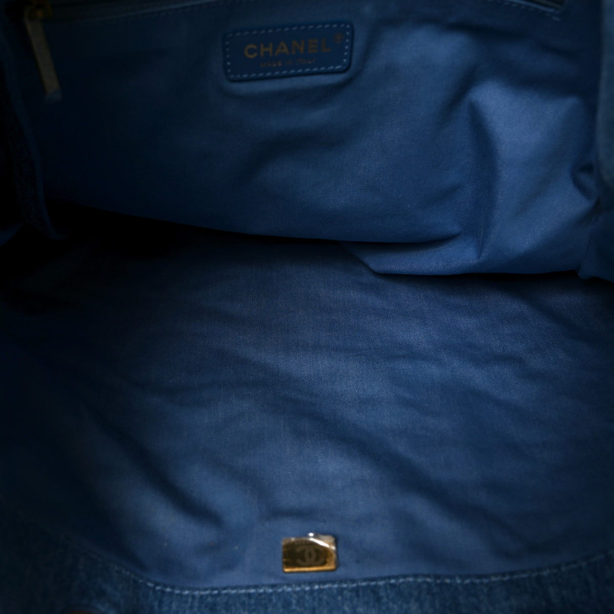 Chanel Denim Quilted Denim Mood Maxi Shopping Bag Blue Multicolor 6 of 10