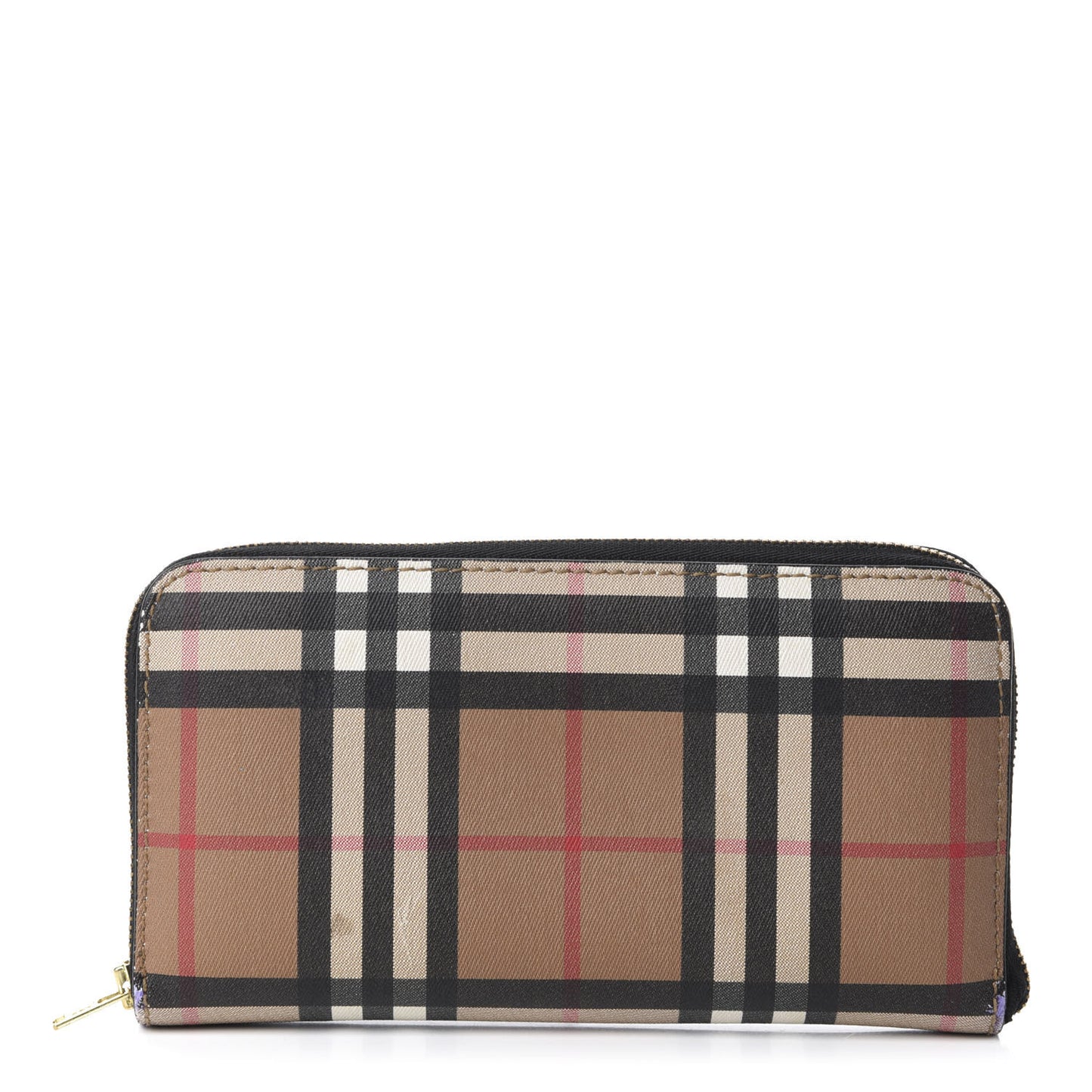 Vintage Check Elmore Zip Around Wallet Black