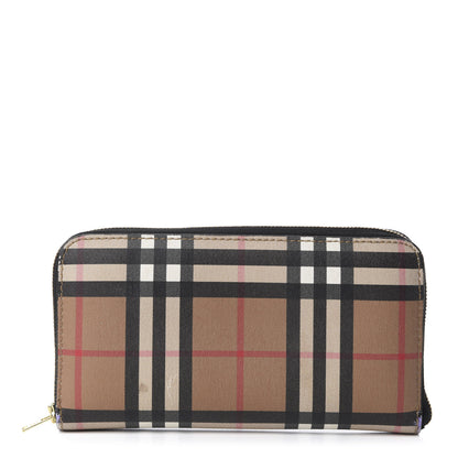 Burberry Vintage Check Elmore Zip Around Wallet Black 1 of 10