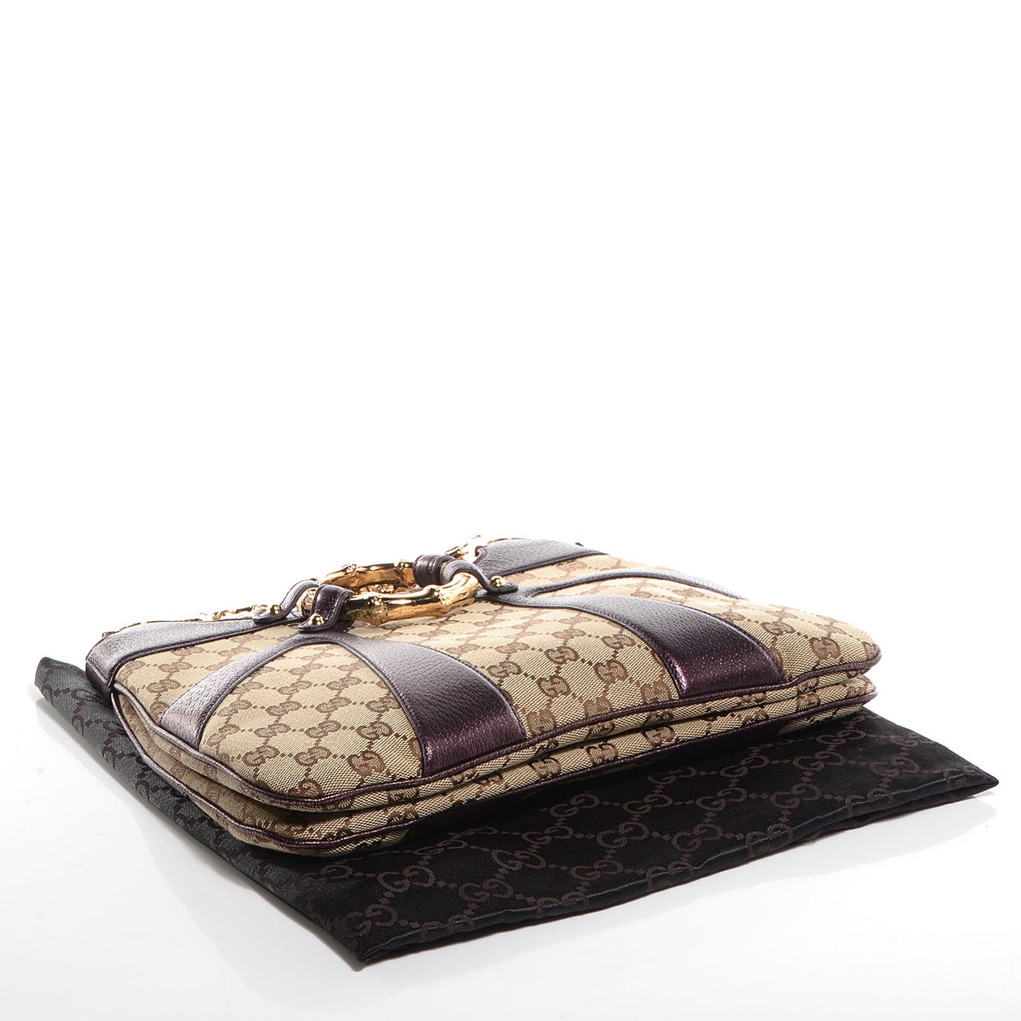 Monogram Bamboo Chain Shoulder Bag Metallic Purple