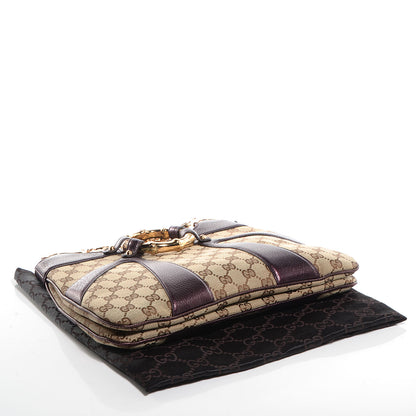 Gucci Monogram Bamboo Chain Shoulder Bag Metallic Purple 4 of 7