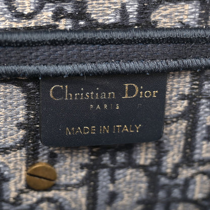 Christian Dior Oblique Embroidered Saddle Bag Blue 5 of 11