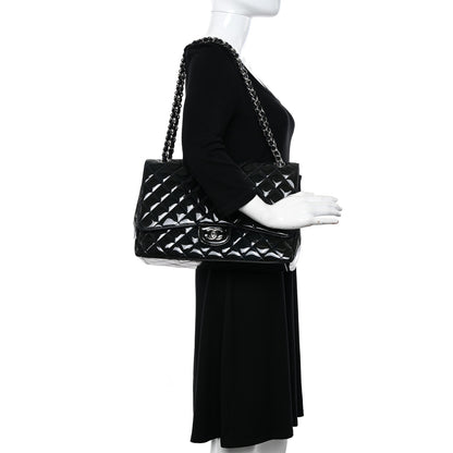 Chanel Patent Quilted Maxi Single Flap Blue 2 of 14