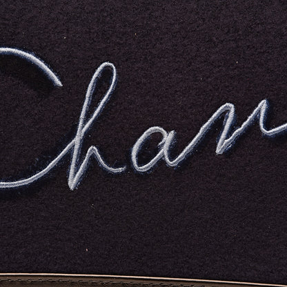 Chanel Wool Embroidered Medium Gabrielle Hobo Dark Navy Blue 8 of 11