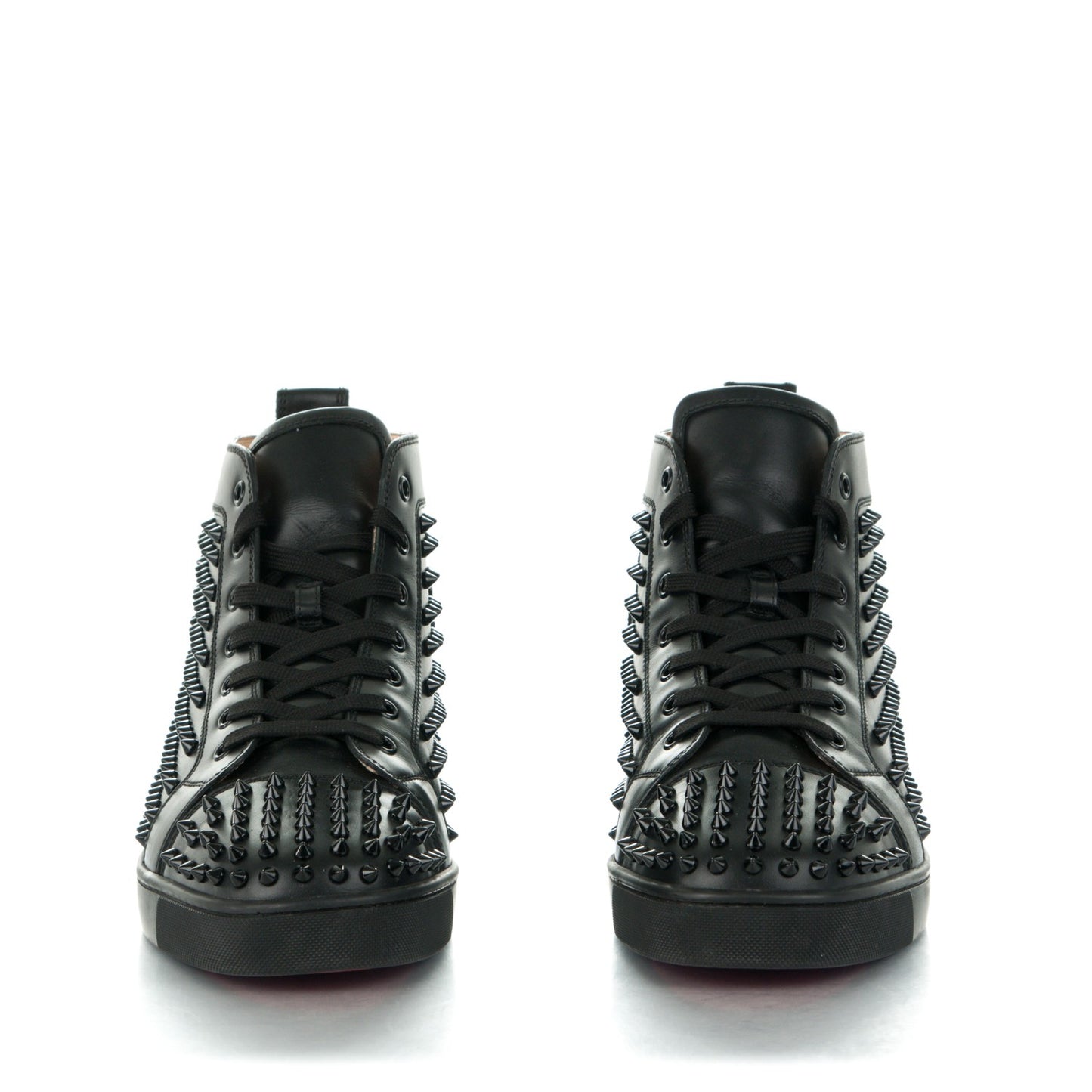 Mens Calfskin Louis Spikes Flat Sneakers 45.5 Black