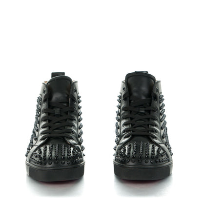 Christian Louboutin Mens Calfskin Louis Spikes Flat Sneakers 45.5 Black 2 of 9