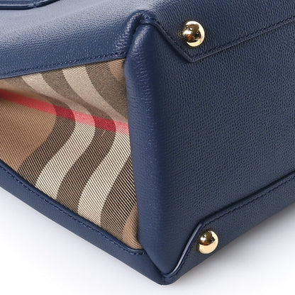 Burberry Derby Calfskin Vintage Check Medium Banner Tote Regency Blue 10 of 12