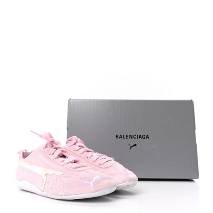 Balenciaga X PUMA Suede Distressed Mens Speedcat Sneakers 38 White Pink 8 of 8