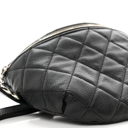 Chanel Grained Calfskin Quilted Waist Belt Bag Black 9 of 10
