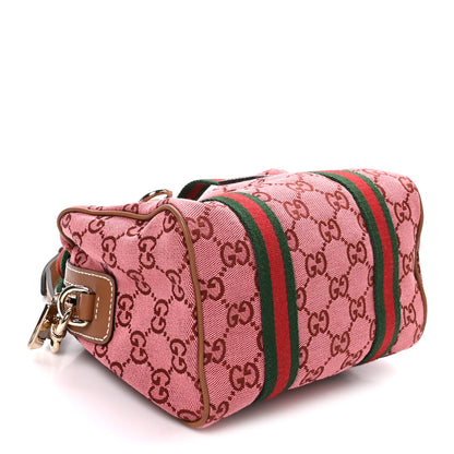 Gucci GG Supreme Web Mini GG Top Handle Bag Pink Beige 4 of 10
