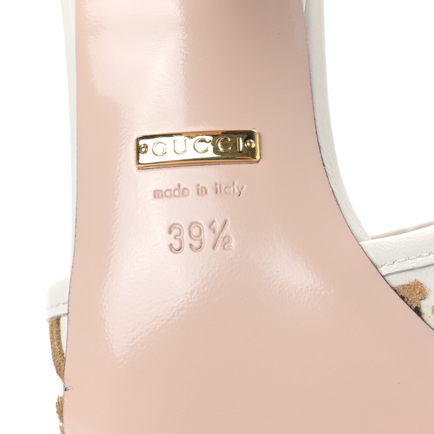 Gucci X ADIDAS Nappa Suede Monogram Jumbo GG Trefoil 75mm Slide Sandals 39.5 New Mystic White Sand 6 of 9