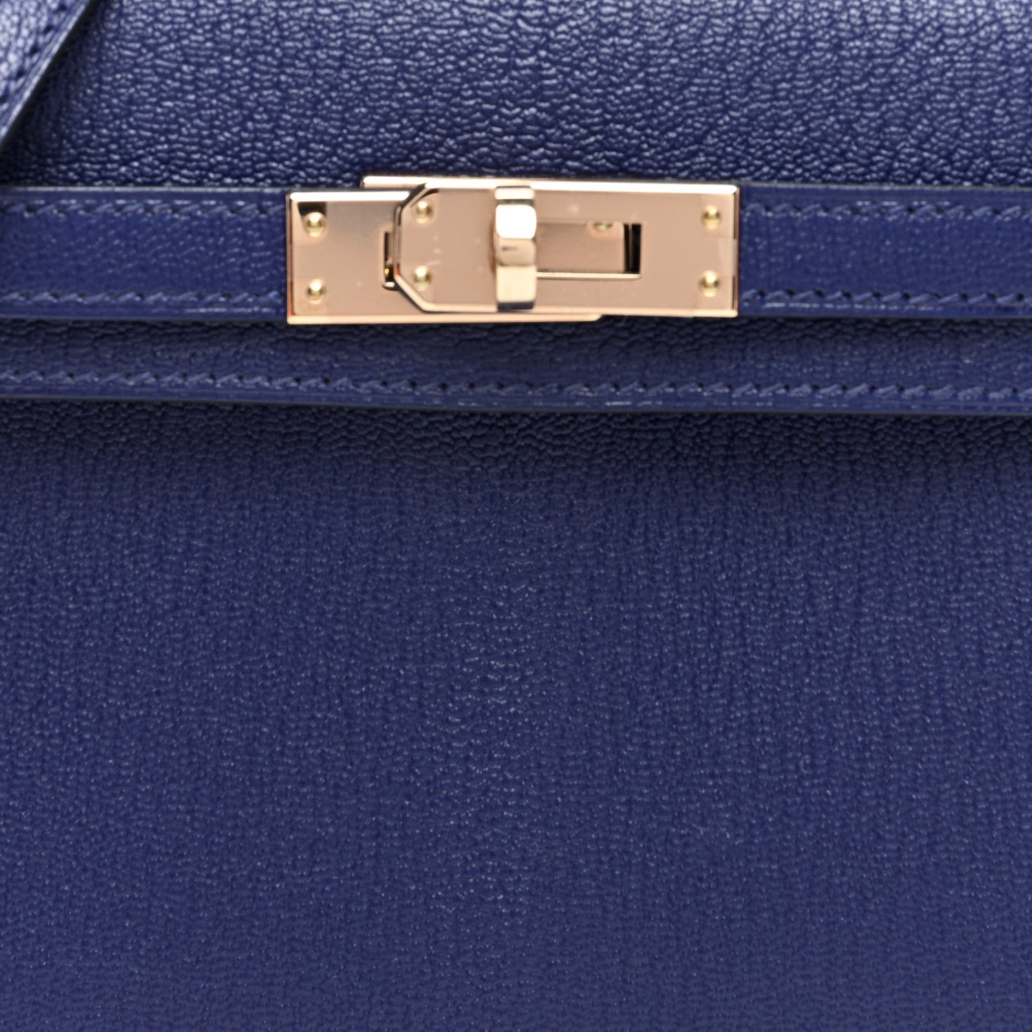 Hermes Chevre Mysore Horseshoe Mini Kelly Sellier 20 Bleu Encre Rose Pourpre 8 of 11