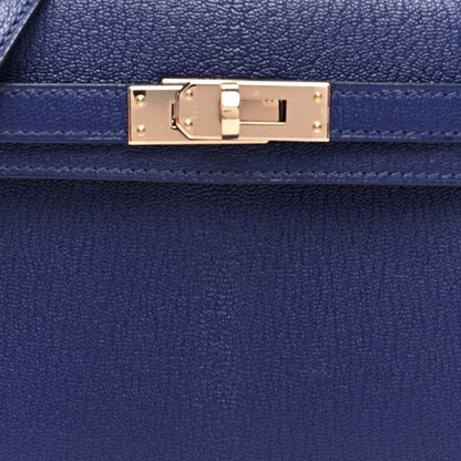 Hermes Chevre Mysore Horseshoe Mini Kelly Sellier 20 Bleu Encre Rose Pourpre 8 of 11
