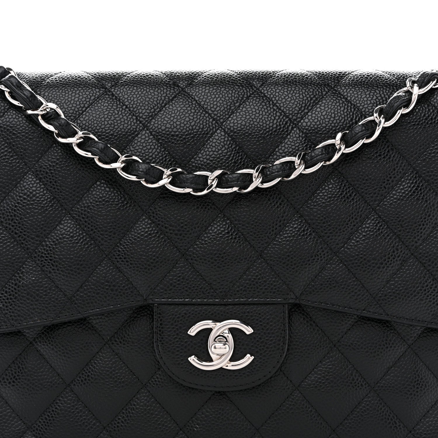 Chanel Caviar Quilted Jumbo Double Flap Black 8 of 13