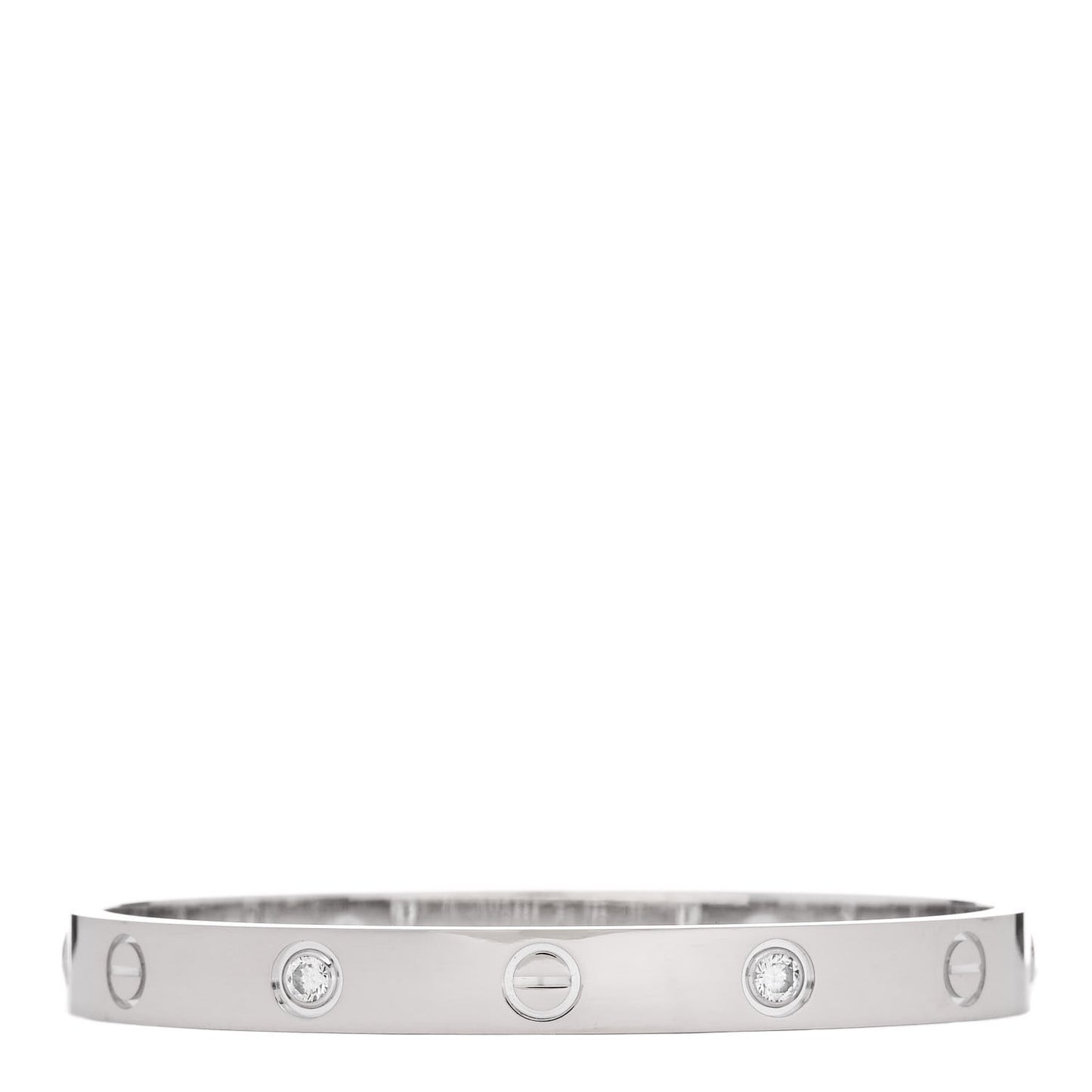 18K White Gold 4 Diamond LOVE Bracelet 16