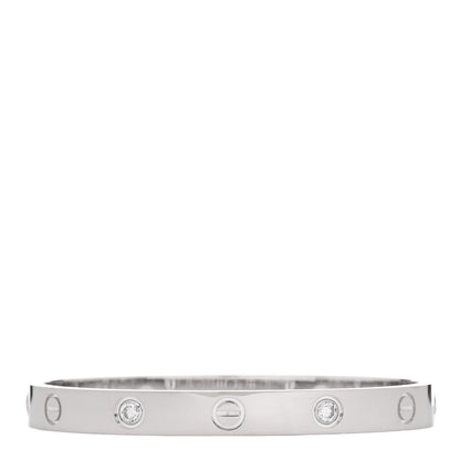Cartier 18K White Gold 4 Diamond LOVE Bracelet 16 2 of 9