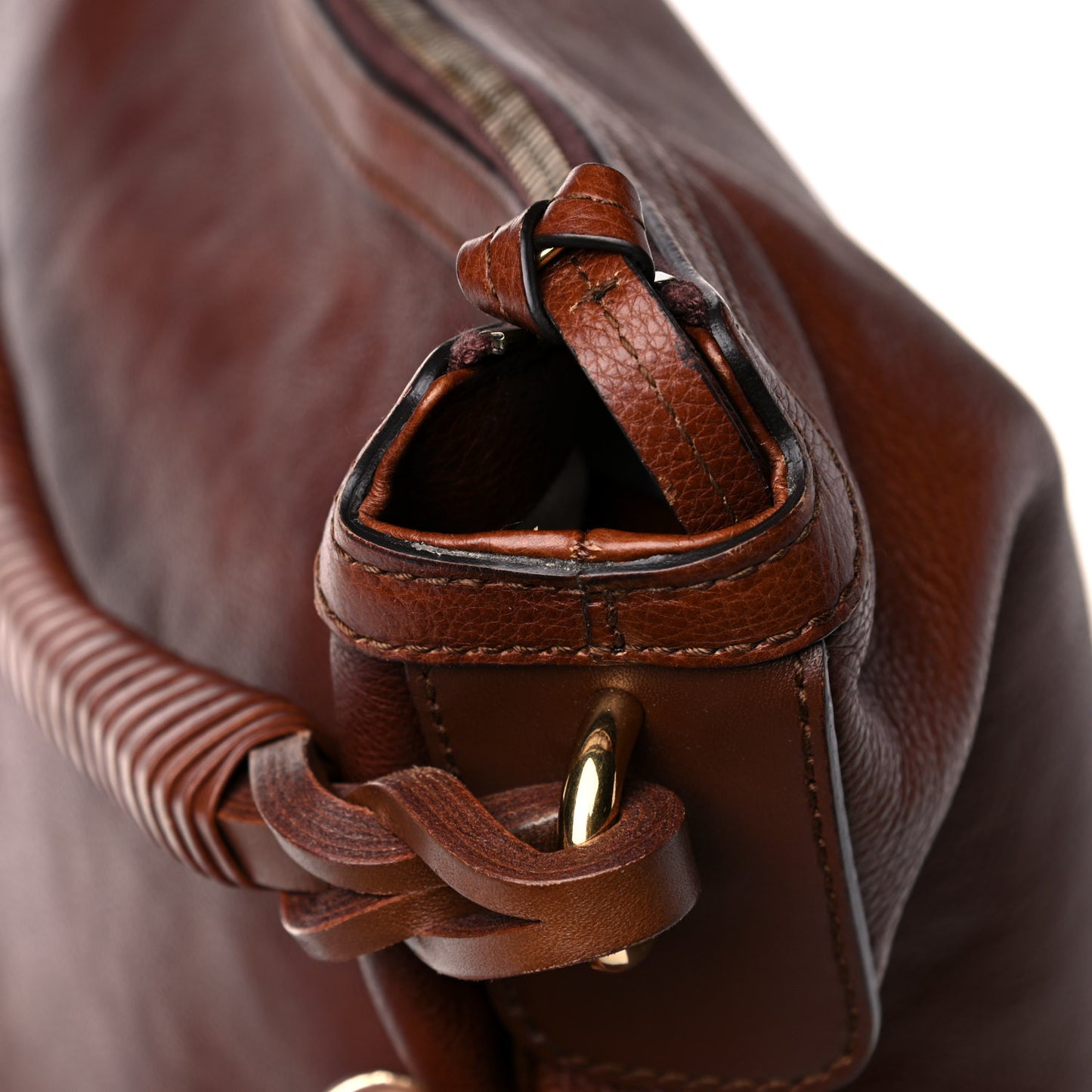 Calfskin Twist Strap Hobo Brown