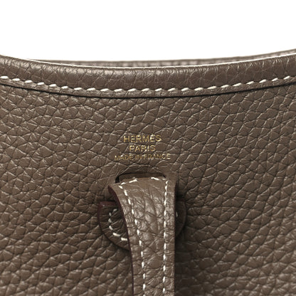 Hermes Taurillon Clemence Amazone Evelyne TPM Etoupe Bleu Indigo 6 of 11