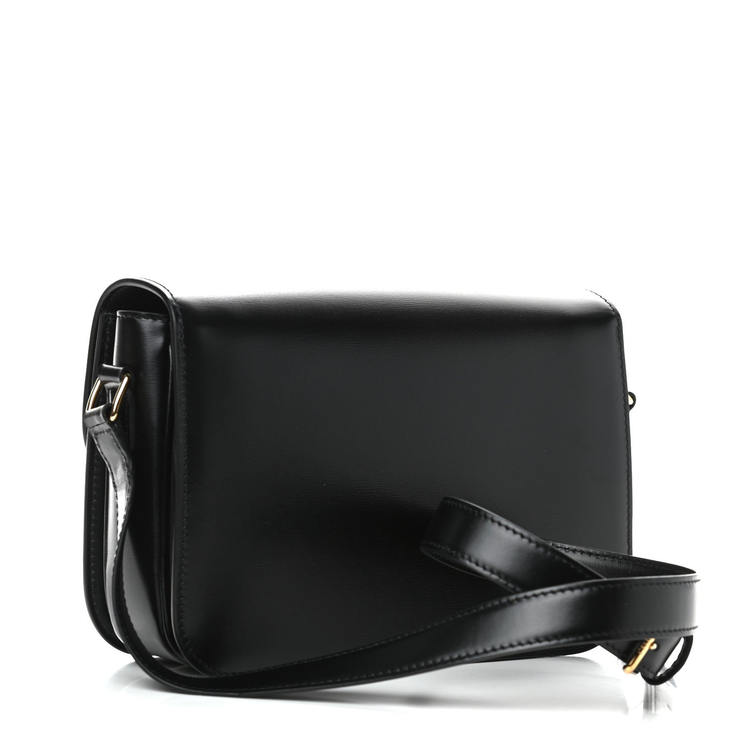 Celine Shiny Calfskin Medium Triomphe Black 3 of 10