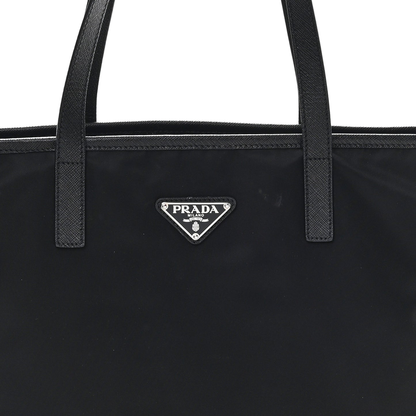 Tessuto Nylon Saffiano Shopping Tote Black
