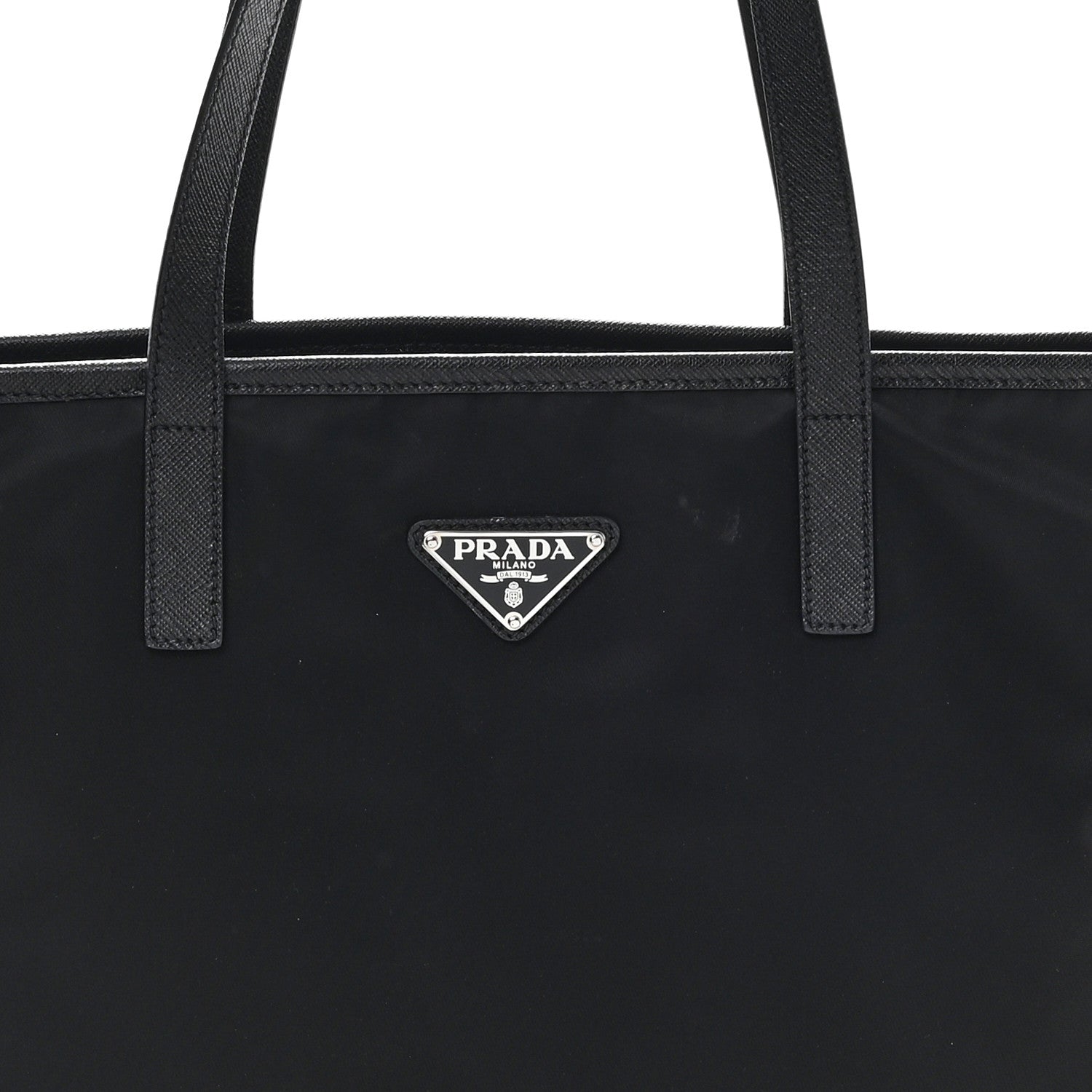 Prada Tessuto Nylon Saffiano Shopping Tote Black 8 of 11