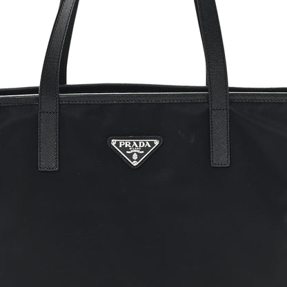 Prada Tessuto Nylon Saffiano Shopping Tote Black 8 of 11