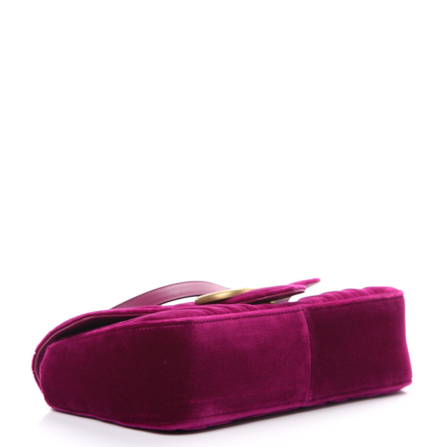 Velvet Matelasse Small GG Marmont Shoulder Bag Fuchsia Violet Cyclamen