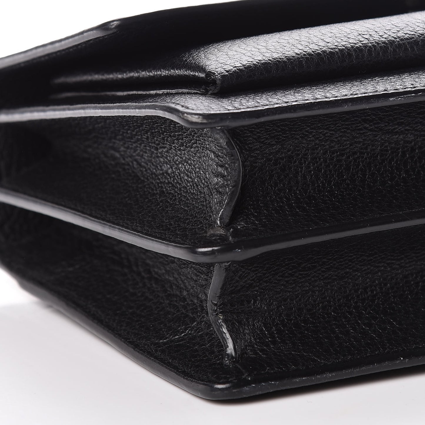 Grained Calfskin Medium Monogram Sunset Satchel Black
