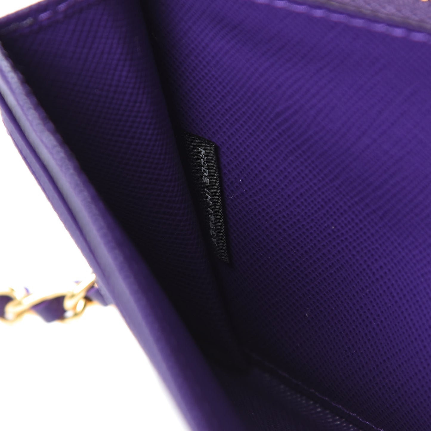 Saffiano Metal Oro Chain Wallet Viola