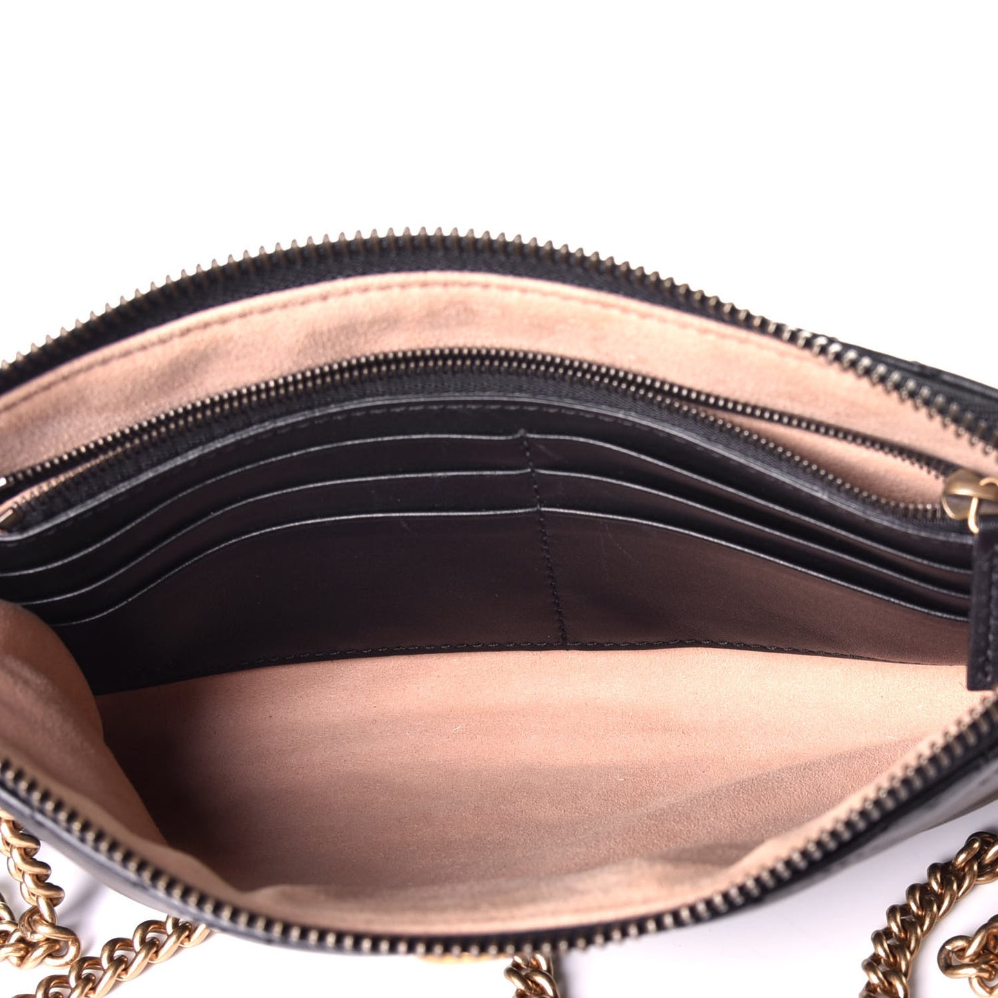 Calfskin Matelasse Mini GG Marmont Chain Bag Black
